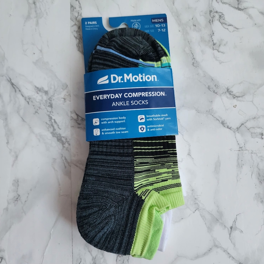 Dr. Motion Ankle Socks 6 Pairs Compression Socks Size Socks 10-13 Shoe 7-12 - Picture 2 of 11